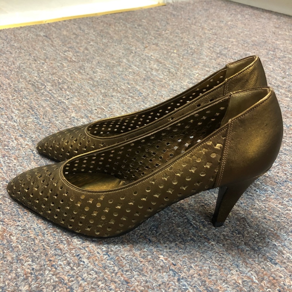 Charles Jourdan gold heels